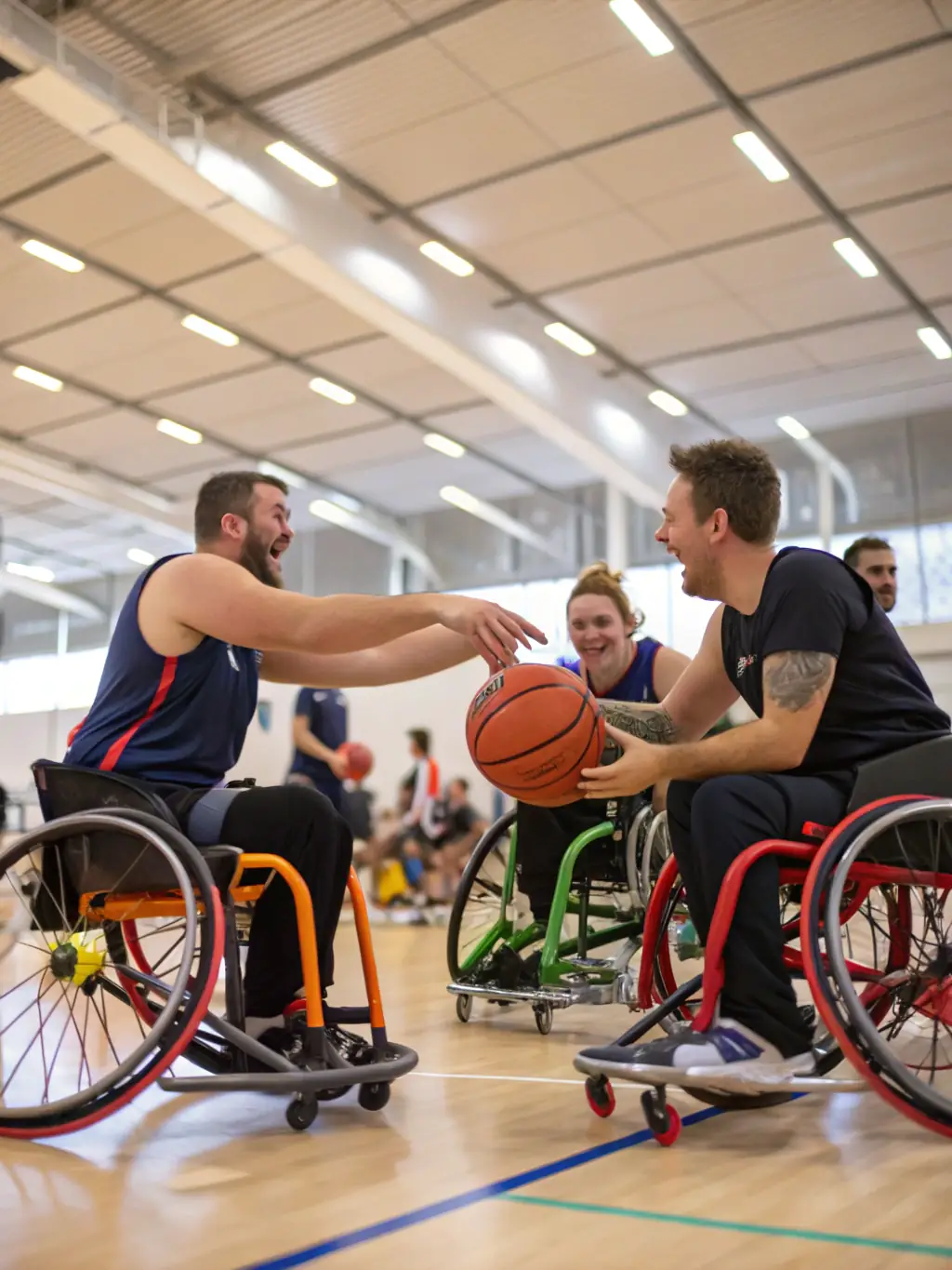 Participants in an inclusive sports program designed by GEAVED, showcasing accessibility and equal opportunities for individuals with disabilities.